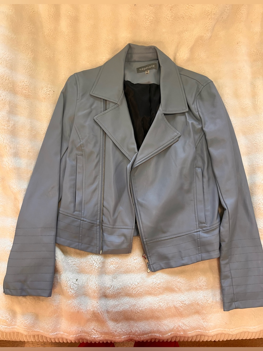 bagatelle Light blue Leather-Style Zip Jacket